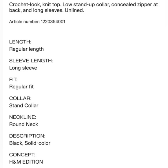 NWT H&M Edition Crochet-Look Top Size XS - Picture 6 of 6